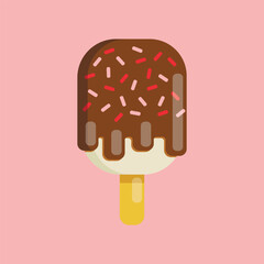 Flat icons set. Colorful icon. Summer sweet cold fruit food lolly dessert. 