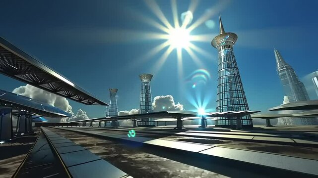 Futuristic Solar City: A Vision of Sustainable Energy