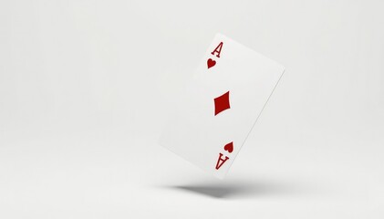Obraz premium A flipped playing card floats against a stark white background , photography, macro, background