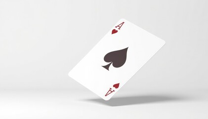 Obraz premium A single playing card, flipped up showing its face, isolated on a white background , studio shot, game, graphic