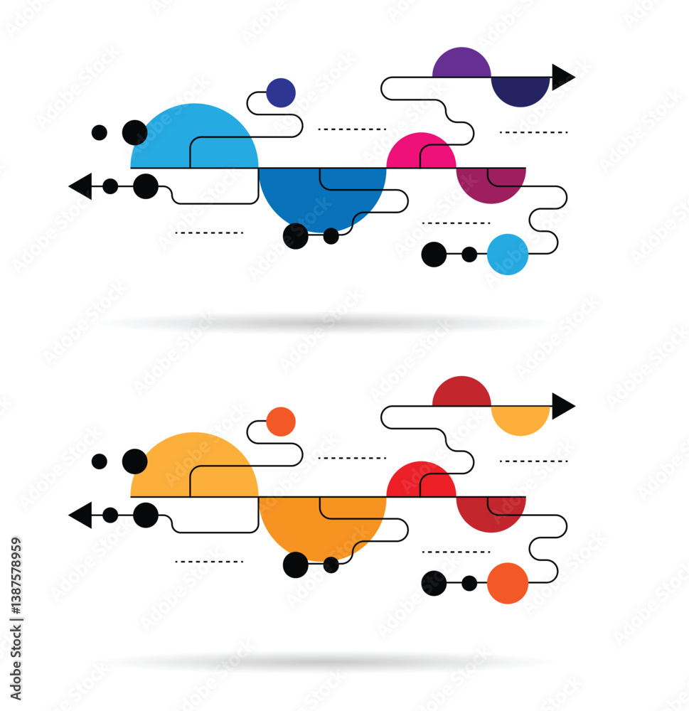 Poster Abstract Simplistic Hi Tech Line Art Design Element Colorful. Graphic design elements and resources vector art