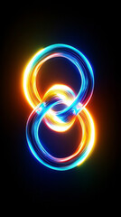 カラフルなネオンリングの縦型背景
