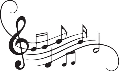 treble clef and notes a music notes vector  © Yakub Dhali