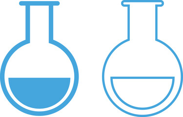 Test tube icon set. chemistry, laboratory and medical design element vector collection isolated on transparent background. Concept science, pharmacy, beaker, medical glass, vial for app and website.