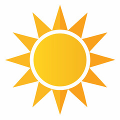Bright Sun Icon – Flat Vector Sunshine Symbol for Weather, Energy, and Summer Designs