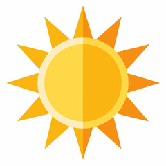 Bright Sun Icon – Flat Vector Sunshine Symbol for Weather, Energy, and Summer Designs
