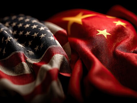 the American and Chinese flags