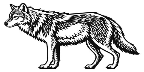 Vector Wolf Illustration - Fierce and Stylish Animal Design for Creative Projects