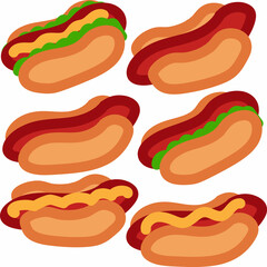 4k high quality handmade own drawing HD high definition artwork photo illustration vector 2D flat design concept template logo free to use hot dog
