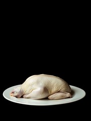 Raw Chicken on White Plate
