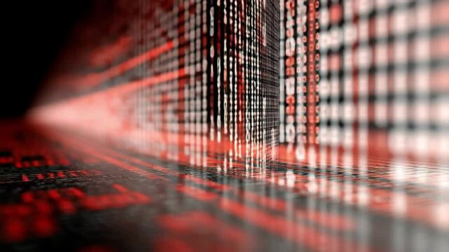 Cyber World in Data Stream: Dive into the captivating realm of data streams and binary code, where lines of code cascade in a mesmerizing digital spectacle.