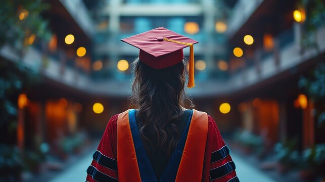 Graduation day celebration university student graduate in cap and gown future career education success