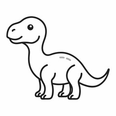 baby dinosaur line art on white background