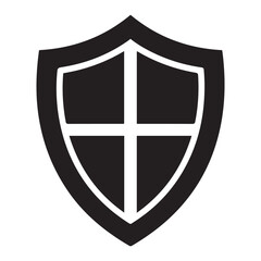 Shield icons set. Protect shield Silhouette Vector Black. with white background