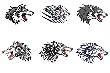 Obraz premium A bold stylized cartoon logo of a fierce with white background.