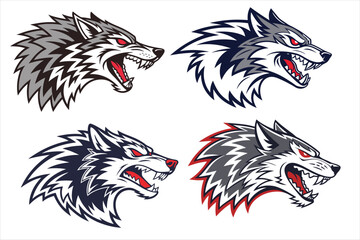 A bold stylized cartoon logo of a fierce with white background.