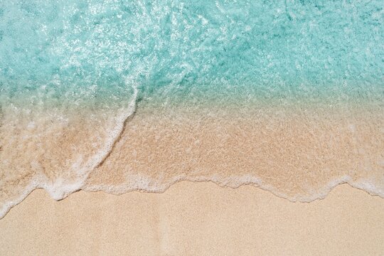 Fototapeta Beautiful sea wave view from above 