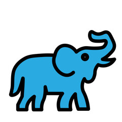Elephant Silhouette Vector Filled Icon Design
