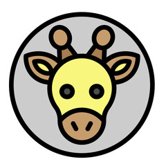 Giraffe Head Vector Filled Icon Design