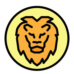 Lion Roaring Vector Filled Icon Design