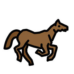Horse Running Vector Filled Icon Design