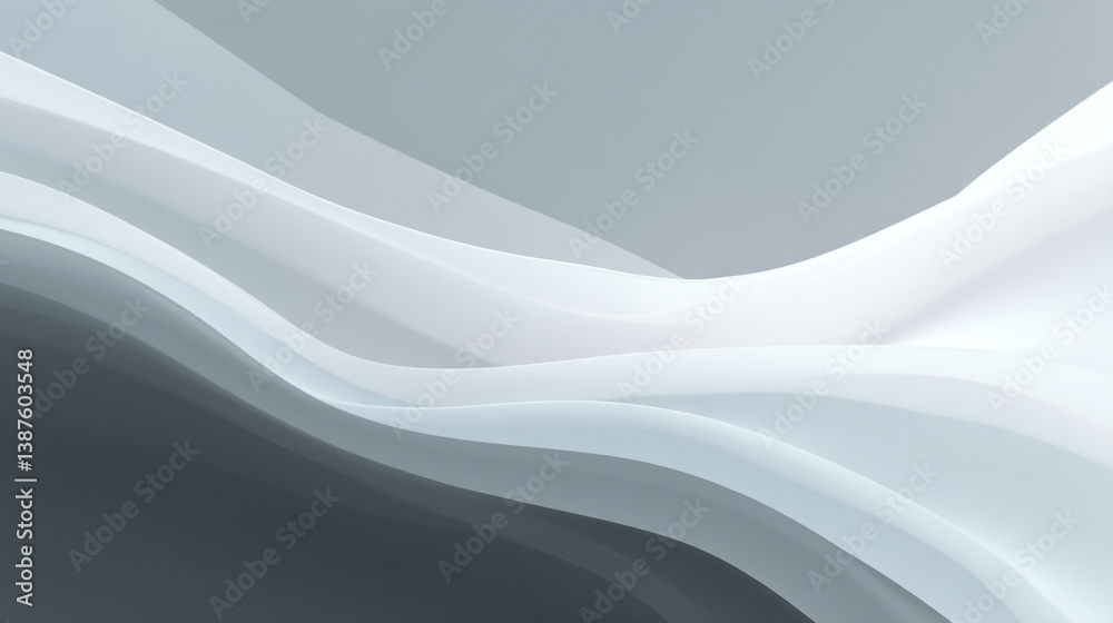 Poster abstract waves of light and shadow create a soft and flowing design with a modern and minimalist sty
