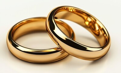 Two Golden Wedding Rings Close-up, Macro Photography, Symbol of Love,Marriage,Rings Wedding rings, gold rings
