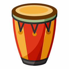 drum, music, cup, percussion, isolated, coffee, instrument, bongo, djembe, musical, white, vector, paper, traditional, sound, wood, container, plastic, illustration, drink, object, drums, ethnic, lid,