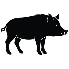 Fototapeta premium Pig vector silhouette single collection