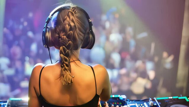 dj in action in fornt of a crowd