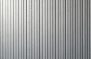 Obraz premium Concrete wall with vertical grooves, rough surface pattern. Grey cement textured background. Modern industrial building exterior. Architectural detail for loft interior design construction. Grunge,