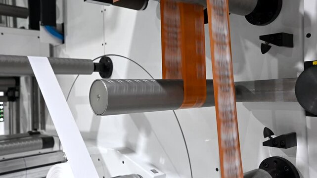 flexo printing machine for material in a tube