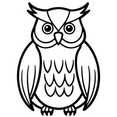 Clean and Modern Owl Line Drawing