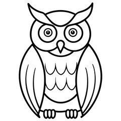 Clean and Modern Owl Line Drawing