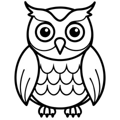 Clean and Modern Owl Line Drawing