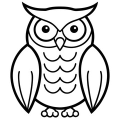 Clean and Modern Owl Line Drawing