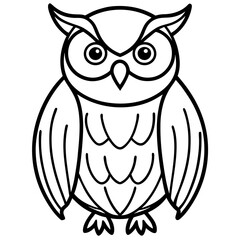 Clean and Modern Owl Line Drawing