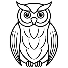 Fototapeta premium Clean and Modern Owl Line Drawing