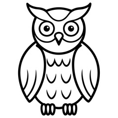 Clean and Modern Owl Line Drawing