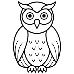 Clean and Modern Owl Line Drawing