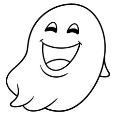 Laughing Ghost Vector &ndash; Spooky & Fun Printable Graphic for Halloween Designs