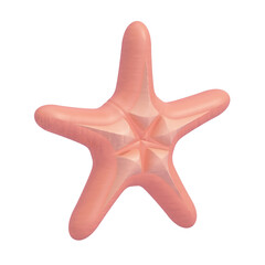 Cartoon starfish isolated on transparent background. 3D illustration