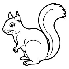 Elegant Squirrel Outline Illustration