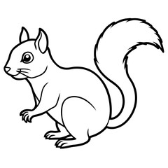 Elegant Squirrel Outline Illustration