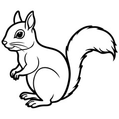 Elegant Squirrel Outline Illustration