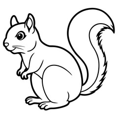 Elegant Squirrel Outline Illustration
