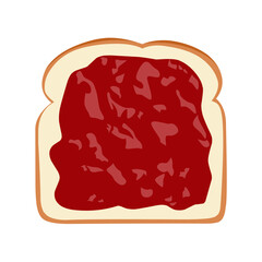 A slice of bread with strawberry jam