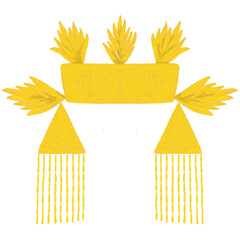 digital pencil doodle traditional minangkabau headpiece headwear sunting bungo pudiang png