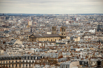 Obraz premium Panoramic view of Paris with Église Saint-Vincent-de-Paul