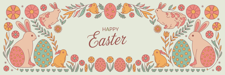 Easter poster, Easter banner, banner, Easter clipart, happy Easter, Easter 2025, 2025, Easter celebration, easter sublimation, easter card, easter, bunny, rabbit, egg, card, spring, cartoon, holiday, 